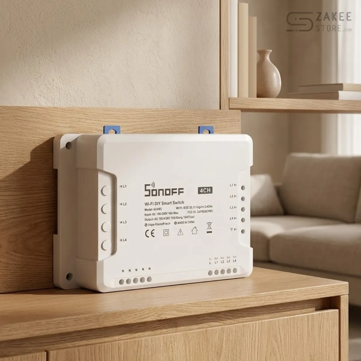 Sonoff 4CHR3 4-Gang Wi-Fi Smart Switch with DIN Rail Mount