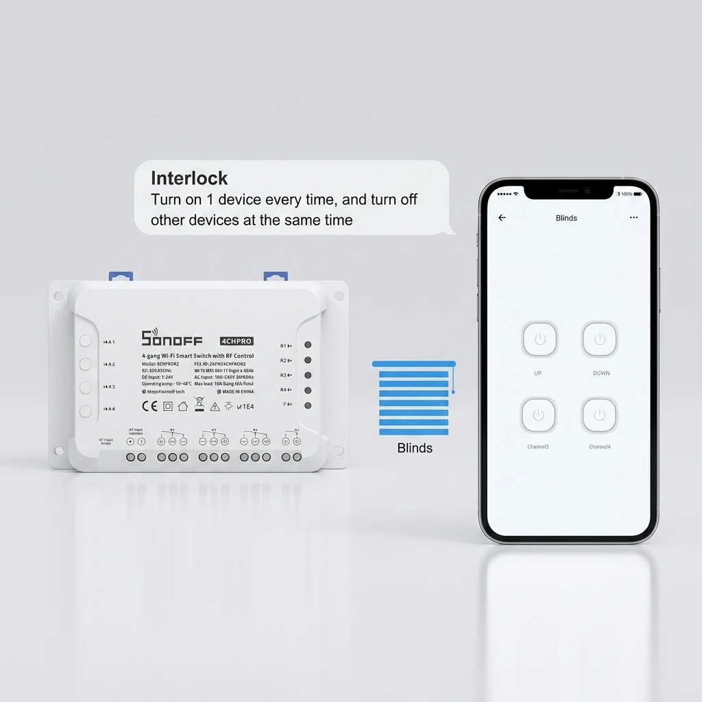 Sonoff 4CHR3 4-Gang Wi-Fi Smart Switch with DIN Rail Mount 8