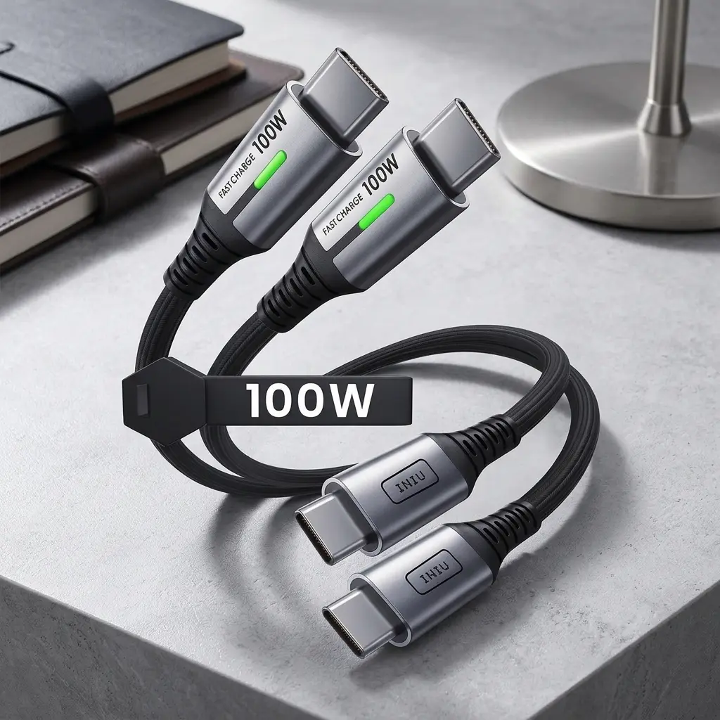 INIU 100W 2 Meter Fast Charging Short USB-C to USB-C Cable (2-Pack, 2m)