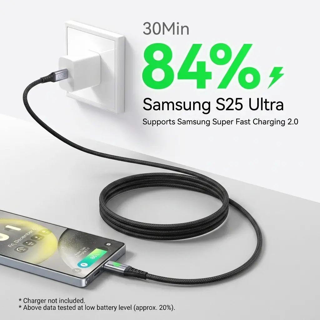 INIU 100W 2 Meter Fast Charging Short USB-C to USB-C Cable (2-Pack, 2m) 4