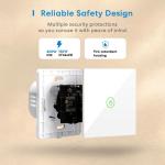 Meross Smart Wi-Fi Touch Light Switch, 1-Way Single Pole, Apple HomeKit & Alexa Compatible, White