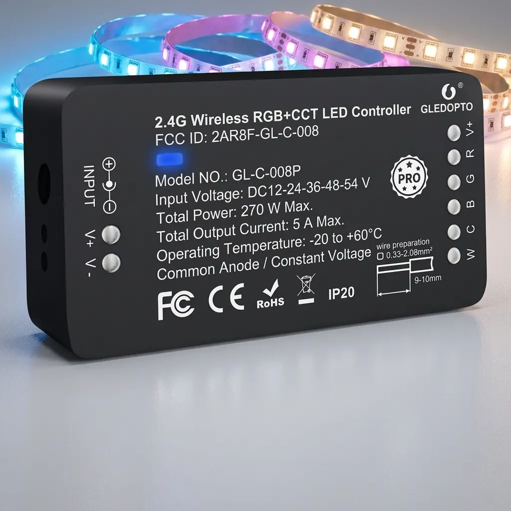GLEDOPTO Zigbee 3.0 RGBCCT LED Strip Controller Pro - Smart Home Compatible 2