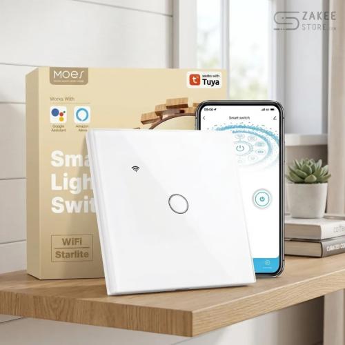 MOES 1-Gang WiFi Smart Touch Wall Switch - No Neutral Required