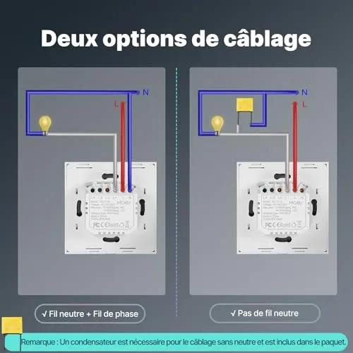 MOES 1-Gang WiFi Smart Touch Wall Switch - No Neutral Required