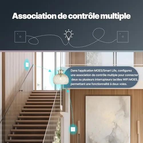 MOES 1-Gang WiFi Smart Touch Wall Switch - No Neutral Required