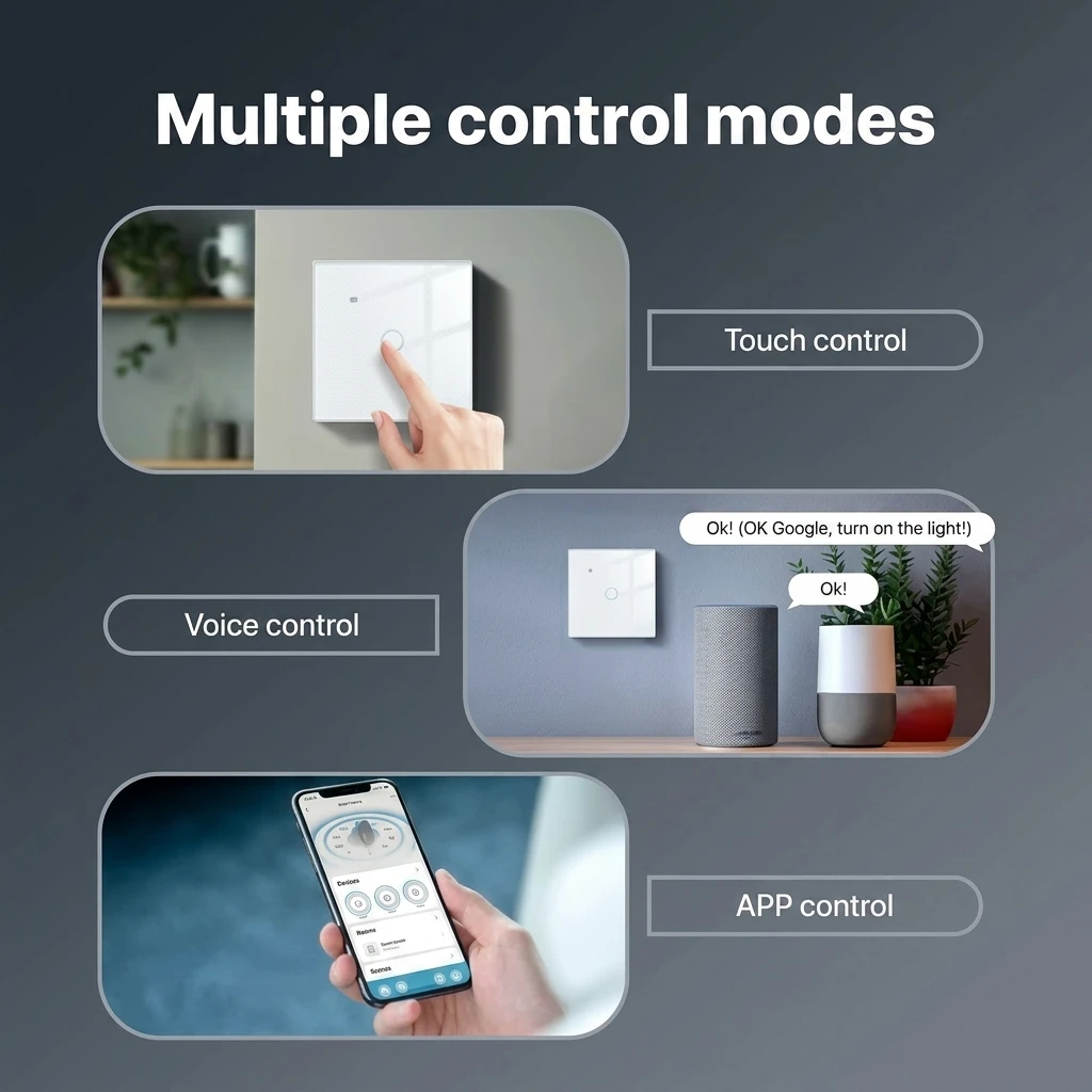 MOES 1-Gang WiFi Smart Touch Wall Switch - No Neutral Required 4