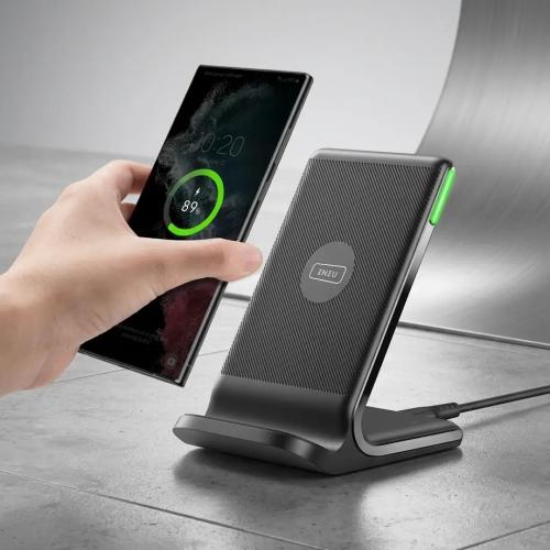 INIU 15W Fast Wireless Charging Stand with Adaptive LED and TempGuard