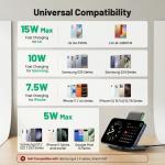 INIU 15W Fast Wireless Charging Stand with Adaptive LED and TempGuard