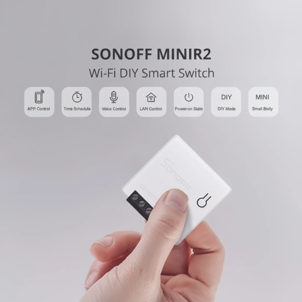 SONOFF MINIR2 WiFi Smart Switch - 2-Way DIY Module, Voice & App Control 2