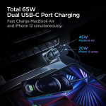 Spigen ArcStation 65W Dual Port USB-C Car Charger (45W + 20W) - PD 3.0 Fast Charging