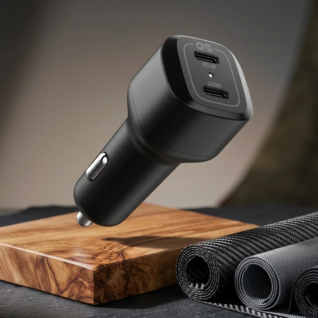 Spigen ArcStation 65W Dual Port USB-C Car Charger (45W + 20W) - PD 3.0 Fast Charging
