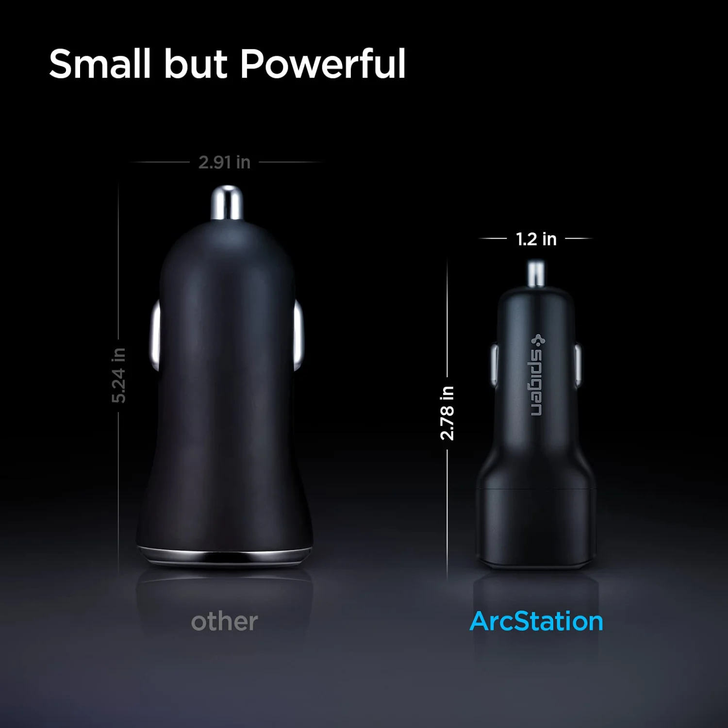 Spigen ArcStation 65W Dual Port USB-C Car Charger (45W + 20W) - PD 3.0 Fast Charging 5