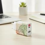 Plug & Charge USB & USB-C Wall Charger with Map Design