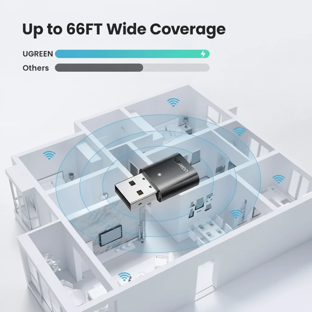 UGREEN USB Bluetooth 5.0 Adapter for PC - Wireless Data Transfer Dongle 80889 3