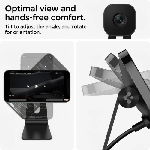 Spigen OneTap Pro MagFit MagSafe Charging Stand for iPhone 12-17 Series - Black S310W