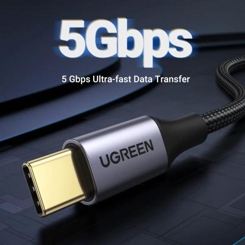 UGREEN USB 3.0 to USB-C Cable, 5Gbps Data Sync & 3A Fast Charging, 1M - Nylon Braided 20287