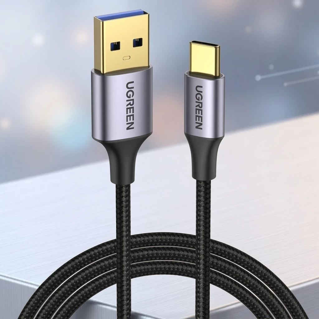 UGREEN USB 3.0 to USB-C Cable, 5Gbps Data Sync & 3A Fast Charging, 1M - Nylon Braided 20287