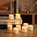12Pack Flameless LED Votive Candles, Long Lasting Battery Operated Tea Light with Timers, 6 Hours On and 18 Hours Off Cycle Automatically for Wedding, Table Decorations (Warm White)