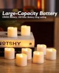 12Pack Flameless LED Votive Candles, Long Lasting Battery Operated Tea Light with Timers, 6 Hours On and 18 Hours Off Cycle Automatically for Wedding, Table Decorations (Warm White)
