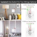 MOES ZigBee Smart Light Switch 1 Gang without Neutral Conductor No Capacitor Required, Also Works with L&N Cable, Compatible with Smart Life Tuya App Alexa Google, Tuya Zigbee Hub Required