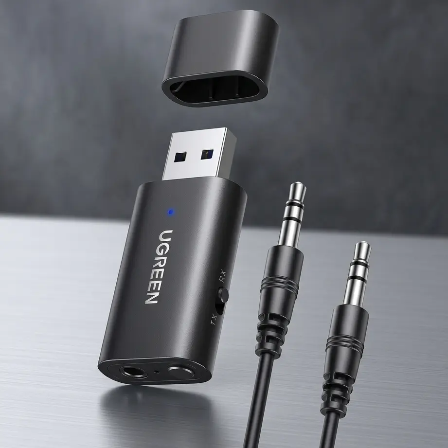 UGREEN Bluetooth 5.1 Transmitter and Receiver 2-in-1 Adapter with 3.5mm Aux 60300