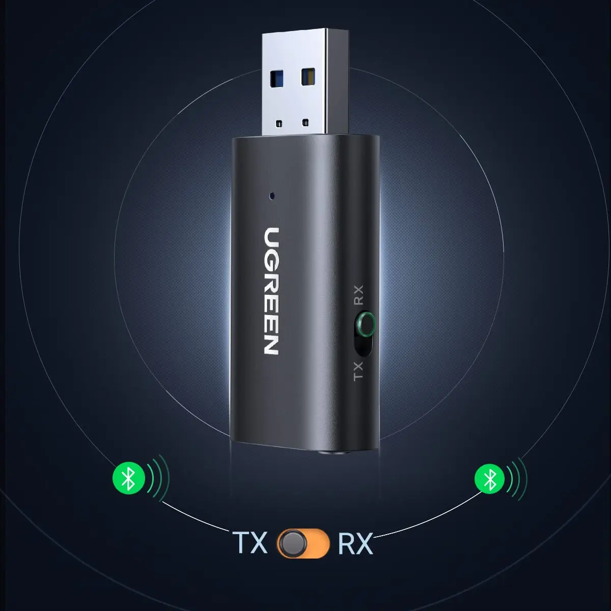 UGREEN Bluetooth 5.1 Transmitter and Receiver 2-in-1 Adapter with 3.5mm Aux 60300 3