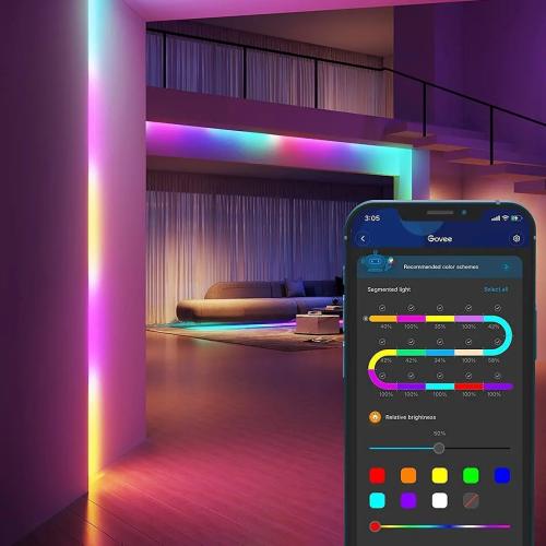 Govee 10M RGBIC Bluetooth LED Strip Lights for Bedroom - Smart Color-Changing Mood Lighting