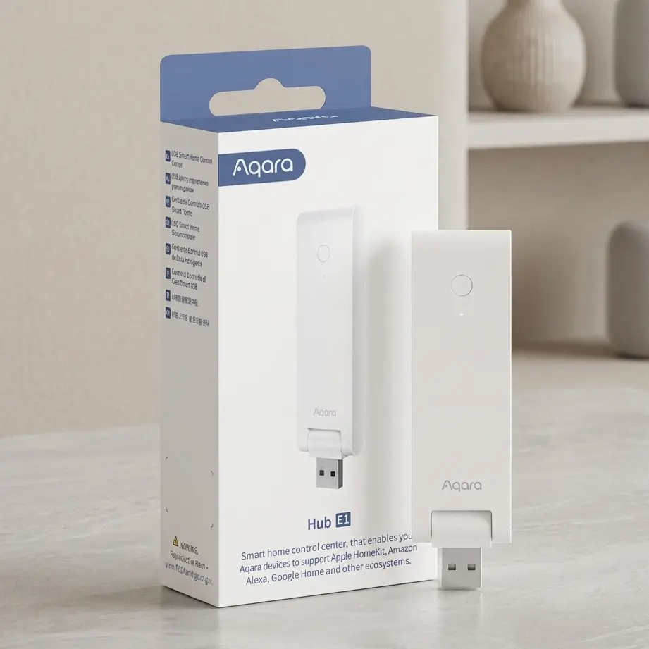 Aqara Smart Hub E1 Zigbee 3.0 Gateway for Home Automation - USB-A Powered, HomeKit & Alexa Compatible