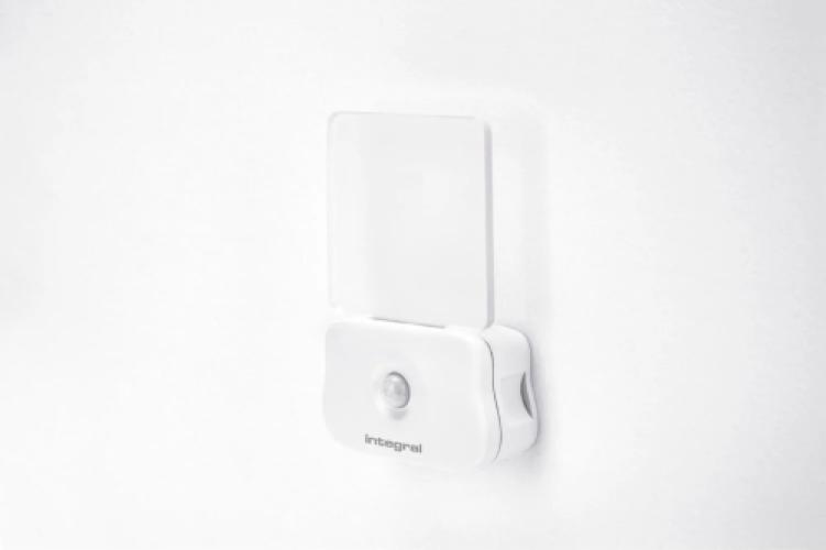 Integral LED Motion Sensor Night Light, Battery Operated Night Light with Twilight Sensor for Stairs, Staircases, Kitchens, Bedrooms, Kids Night Light and More, Transparent