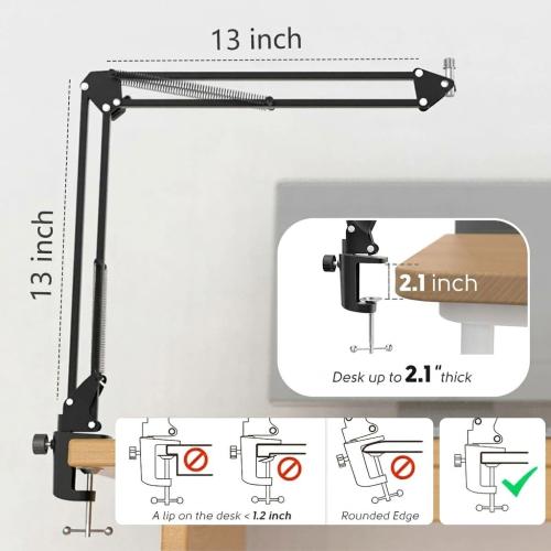 FIFINE CS1 Scissor Microphone Boom Arm Stand for Gaming and Recording