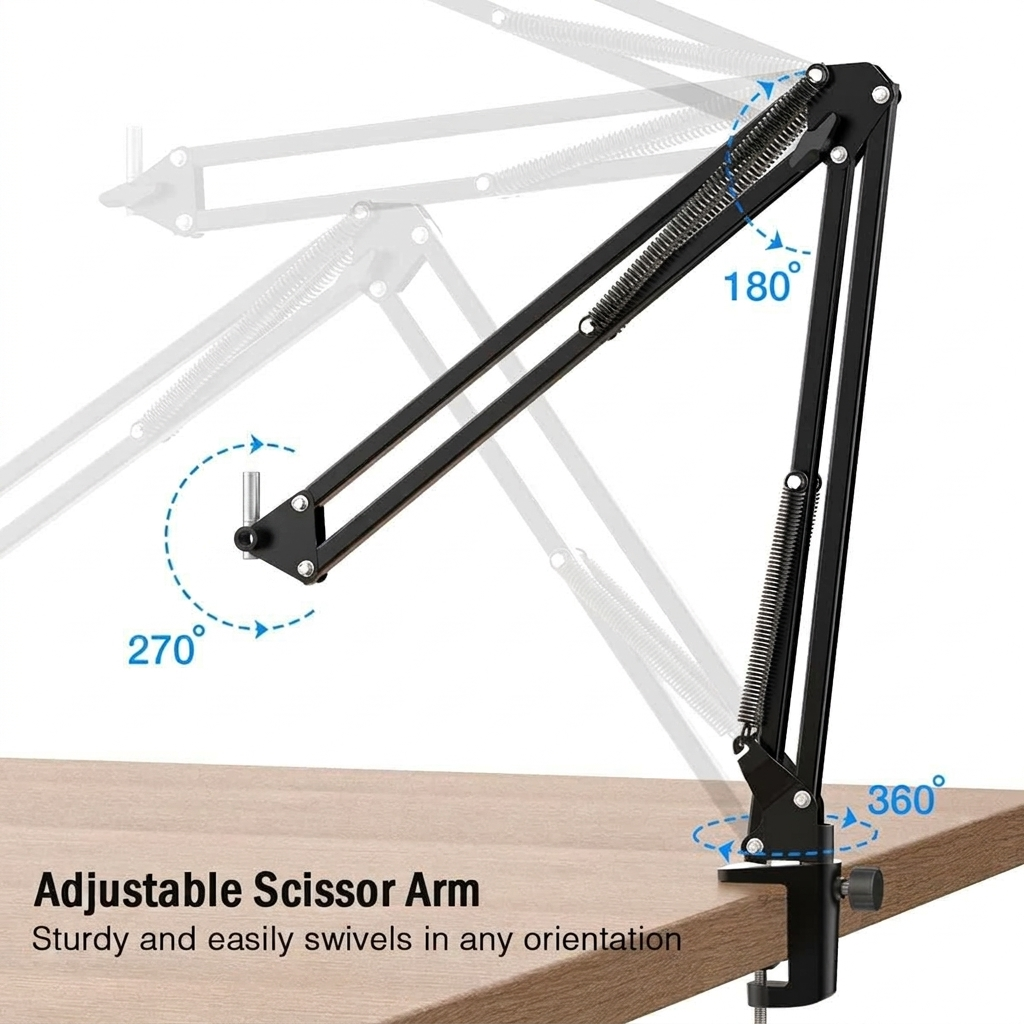 FIFINE CS1 Scissor Microphone Boom Arm Stand for Gaming and Recording 2