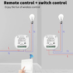 MOES Wireless Smart Light Switch Kit - 1 Gang 2 Pack, No Battery/Wiring/Hub Required, RF433 + WiFi Remote Control