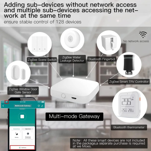 MOES Tuya ZigBee & BLE Multi-Mode Smart Home Gateway WiFi Mesh Hub