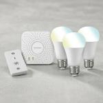 Livarno Lux Smart Home Zigbee 3.0 LED E27 Starter Kit with 3 Bulbs, Gateway, and Remote