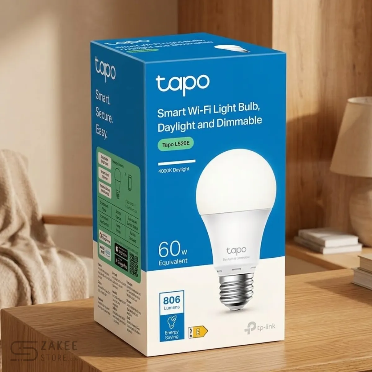 Tapo TP-Link L520E Smart WiFi LED Bulb, E27 Cool White, Dimmable, No Hub Required