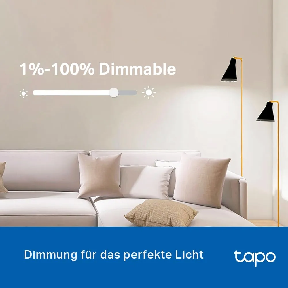 Tapo TP-Link L520E Smart WiFi LED Bulb, E27 Cool White, Dimmable, No Hub Required 5