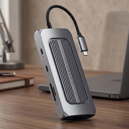 Satechi MX USB-C Multiport Adapter with Dual 4K HDMI, 100W PD & Ethernet - Space Gray