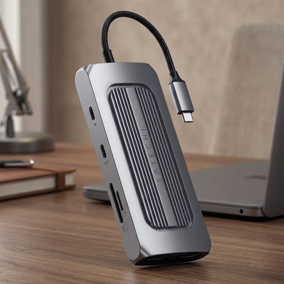 Satechi MX USB-C Multiport Adapter with Dual 4K HDMI, 100W PD & Ethernet - Space Gray