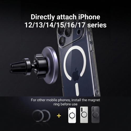 UGREEN MagSafe Adjustable Car Mount & Phone Holder with Metal Ring 90527