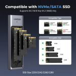 UGREEN M.2 NVMe & SATA SSD Enclosure - USB 3.2 Gen 2 10Gbps Portable External Case 90408