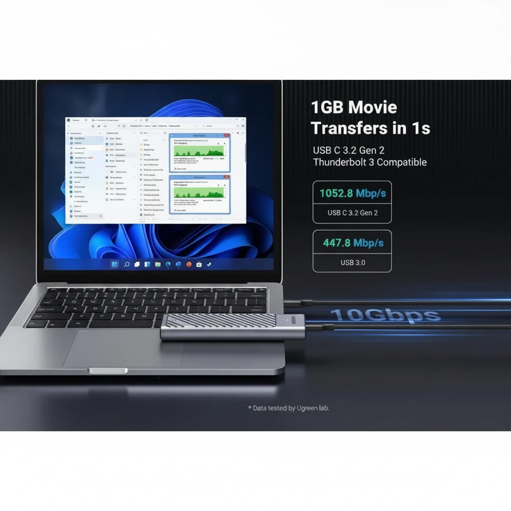 UGREEN M.2 NVMe & SATA SSD Enclosure - USB 3.2 Gen 2 10Gbps Portable External Case 90408 3