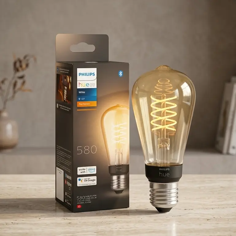 Philips Hue White Vintage Filament Smart LED Bulb A19 E27 Bluetooth & Zigbee 580