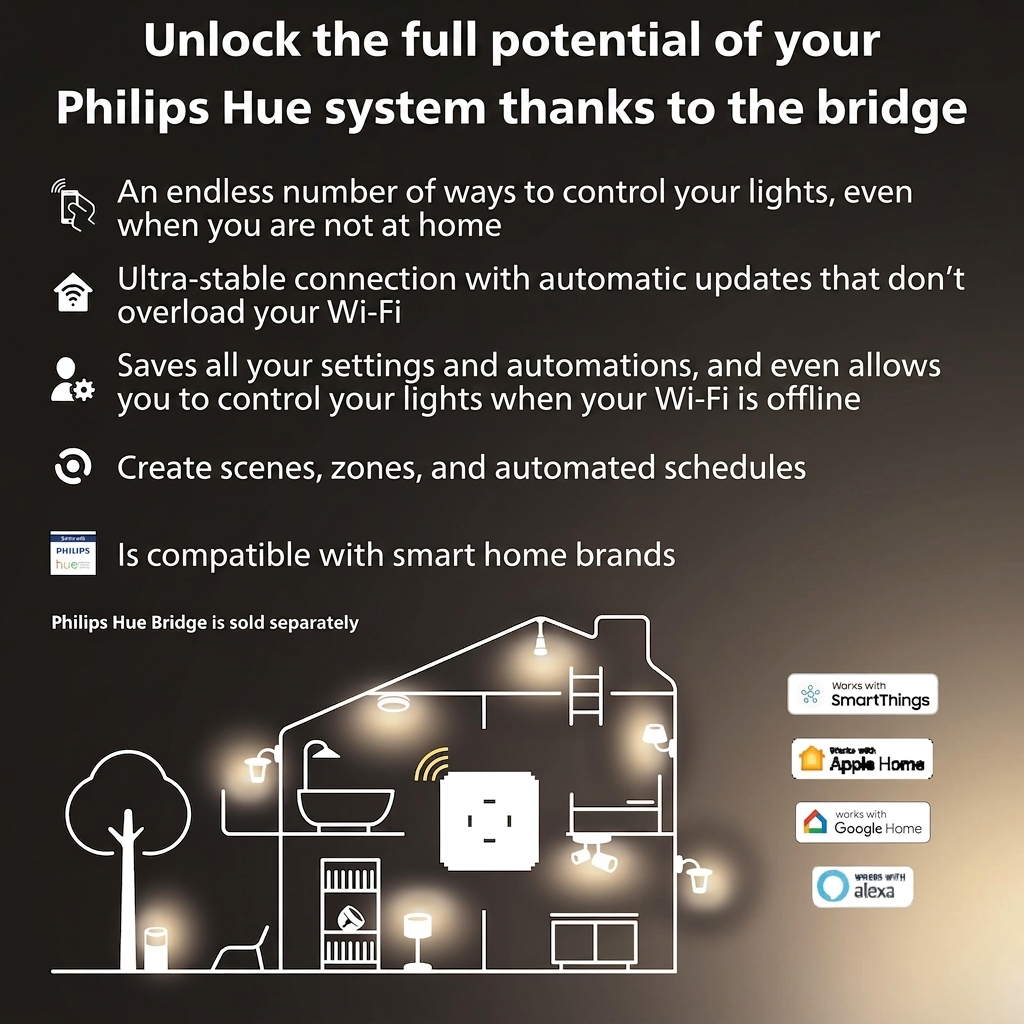 Philips Hue White Vintage Filament Smart LED Bulb A19 E27 Bluetooth & Zigbee 580 6