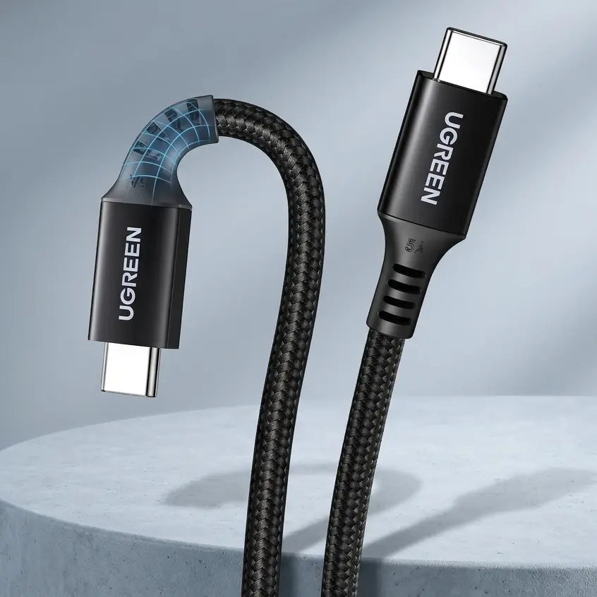 UGREEN 100W USB-C to USB-C Fast Charging Cable - 1M, Nylon Braided, PD 3.0 & PPS Support 90871