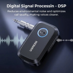 UGREEN Bluetooth Receiver for Car AUX - Hands-Free Adapter with Noise Cancellation 90748