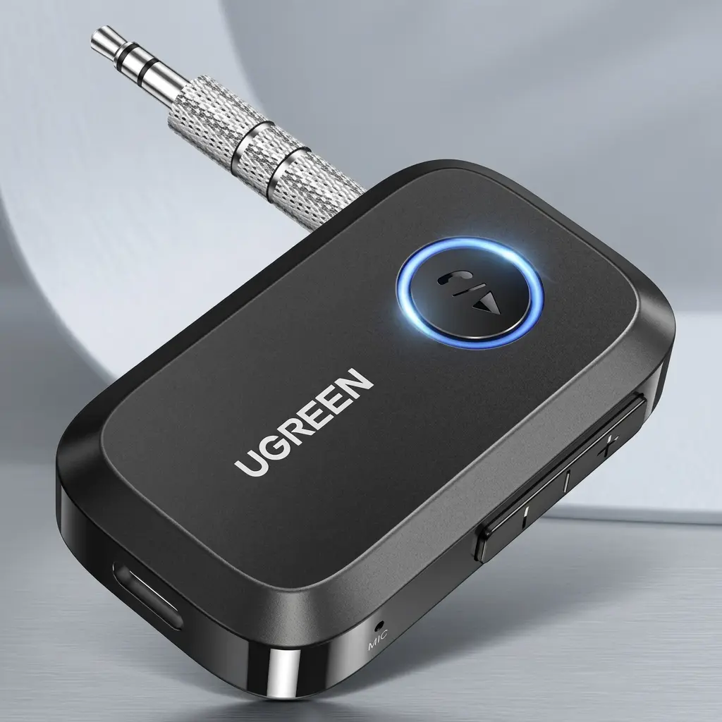 UGREEN Bluetooth 5.4 Receiver for Car AUX - Hands-Free Adapter with Noise Cancellation 90748