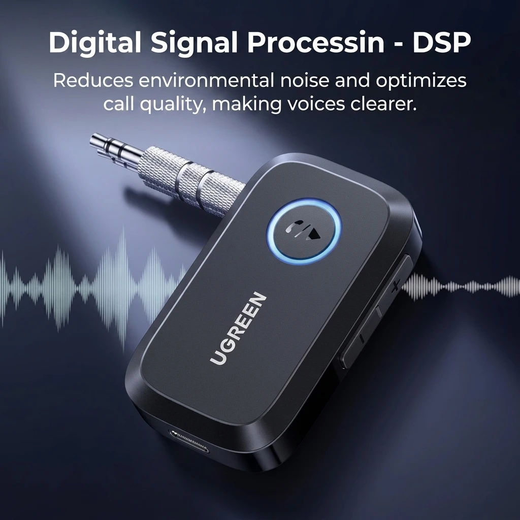 UGREEN Bluetooth Receiver for Car AUX - Hands-Free Adapter with Noise Cancellation 90748 2