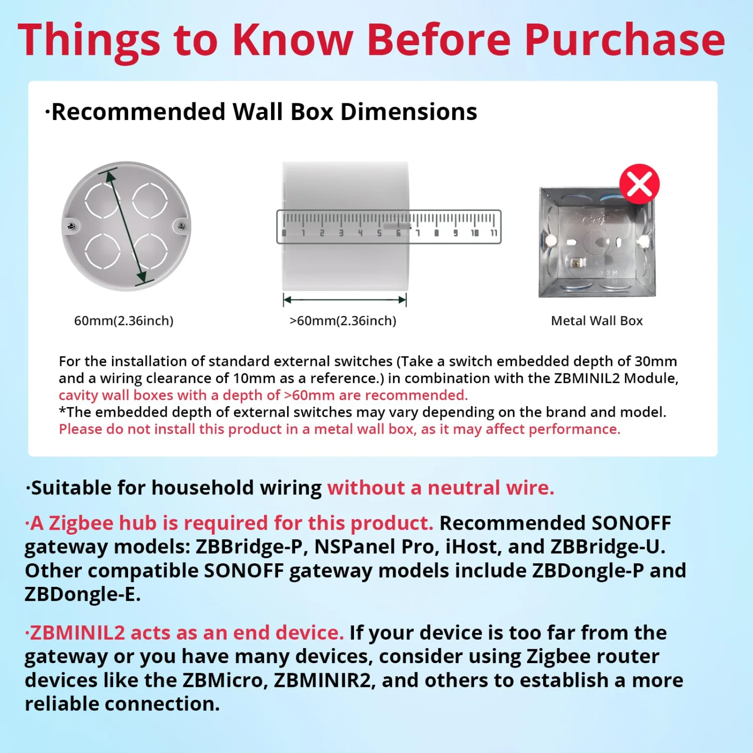 SONOFF ZBMINIL2 Extreme Zigbee 3.0 Smart Light Switch - No Neutral Required 6