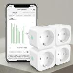 EIGHTREE WiFi Smart Plug (Type F) - 16A Energy Monitoring Outlet (4-Pack)