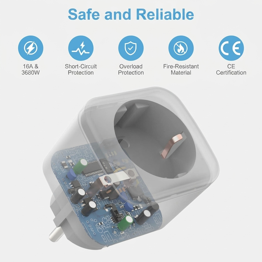 EIGHTREE WiFi Smart Plug (Type F) - 16A Energy Monitoring Outlet (4-Pack) 2